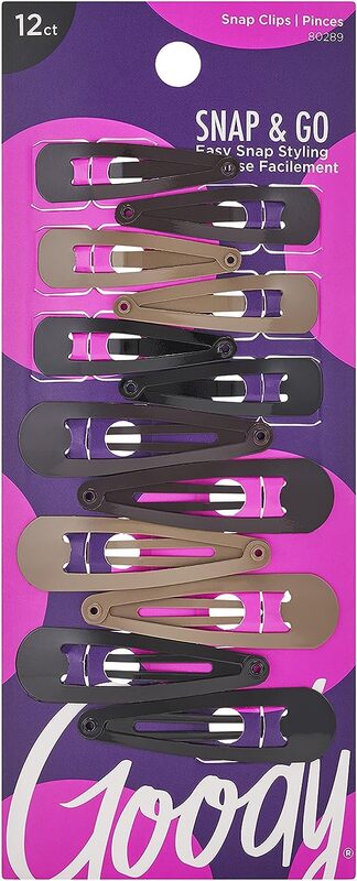 Goody Snap Hair Clips, Assorted, 12 Pieces