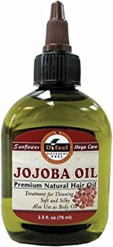 Difeel Jojoba Oil Premium Natural Hair Oil for Damaged Hair, 2.5oz