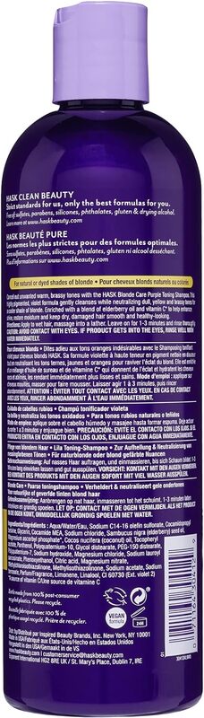 Hask Blonde Care Purple Toning Shampoo, 355ml