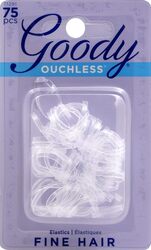 Goody Ouchless Mini Crystal Polyband Elastics, 75 Pieces