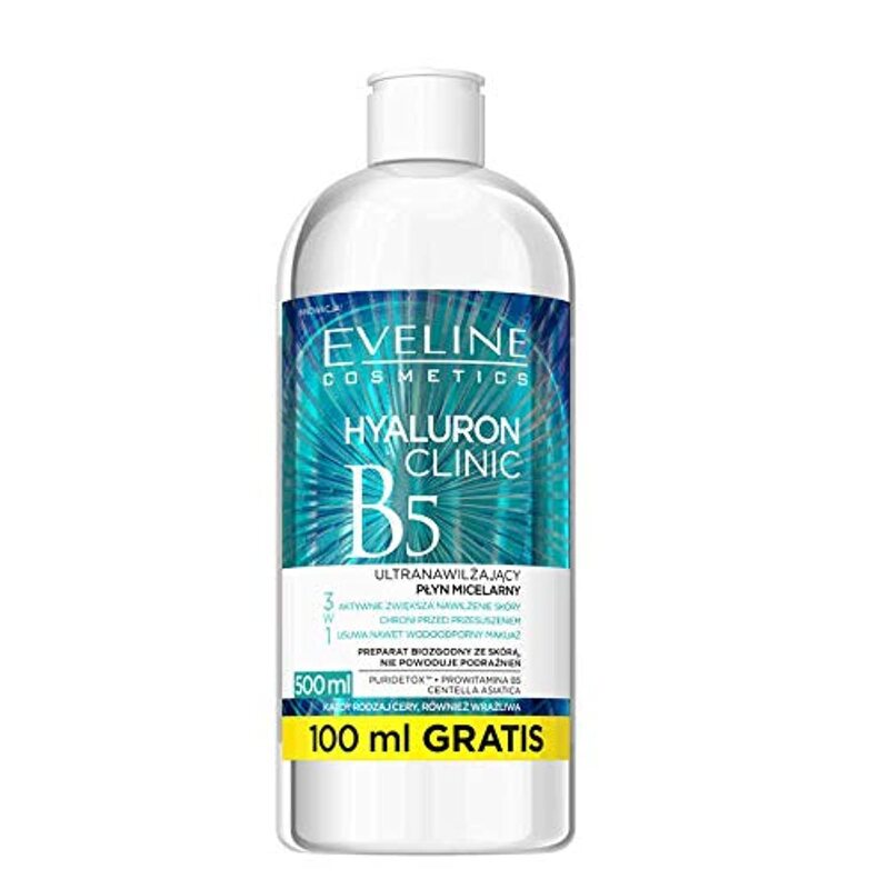 Eveline Hyaluron Clinic Micellar Water, 500ml, Clear