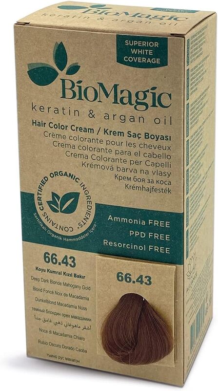 Biomagic Permanent Hair Dye, 60ml, Deep Dark Blonde Mahogany Gold