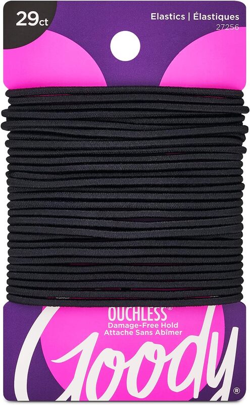 Goody Ouchless Womens Elastic Hair Tie, Black, 2mm, 29 Pieces