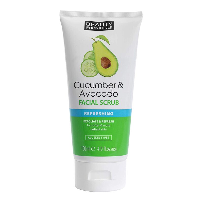 Beauty Formulas Refreshing Cucumber & Avocado Facial Scrub, 150ml