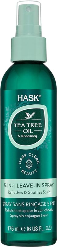 Hask 5-In-1 Leave-In Spray Tea Tree & Rosemary Hair Oil, 175ml