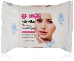 Beauty Formulas Micellar Cleaning Facial Wipes, 25 Wipes