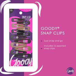 Goody Snap Hair Clips, Assorted, 12 Pieces