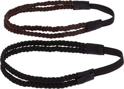 Xcluzive Hair Band, Black/Brown, 2 Pieces