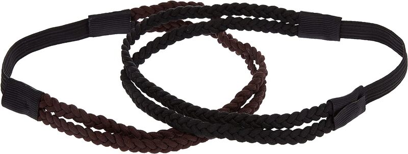 Xcluzive Hair Band, Black/Brown, 2 Pieces