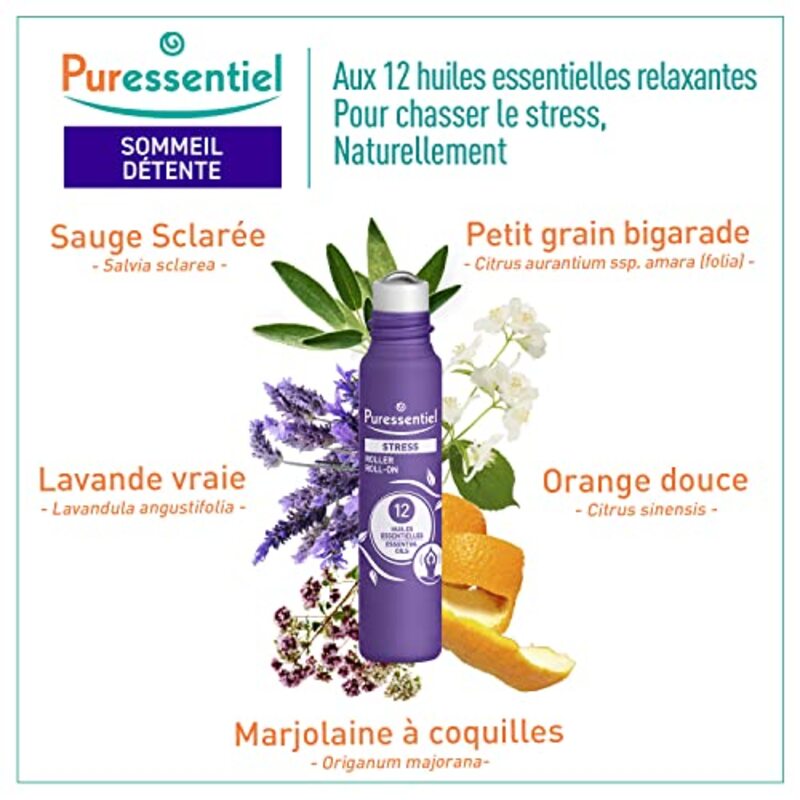 Puressentiel Stress Roll-On with 12 Essential Oils, 5ml