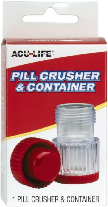 Acu-Life Pill Crusher and Container, Red