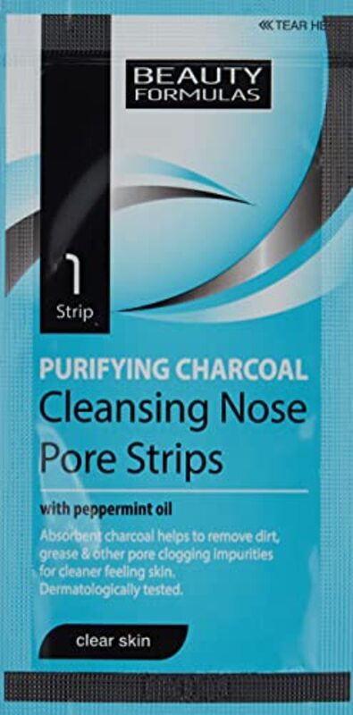 Beauty Formulas Purifying Charcoal Deep Cleansing Nose Pore Strips, 6 Strips