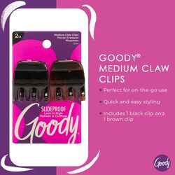 Goody Classics Medium Claw Clips, 2 Pieces