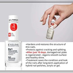 Eveline Nail Therapy 8 in 1 Total Action Intensive Nail Conditioner, White