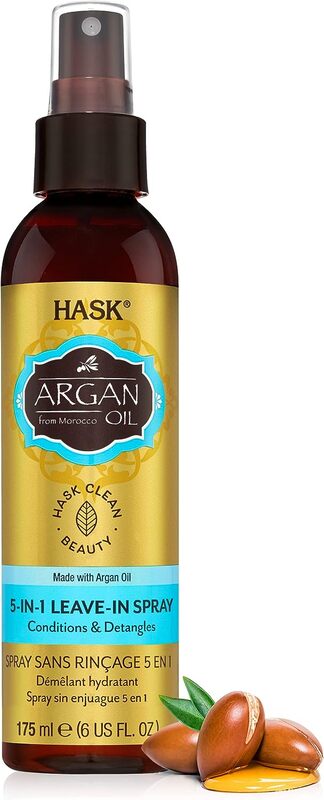 Hask 5-in-1 Leave-In Spray Argan Oil Conditioner, 175ml