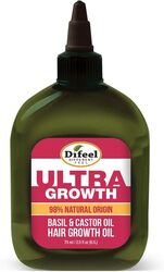 Difeel Ultra Growth 98% Natural Basil And Castor Hair Growth Oil for Damaged Hair, 70g