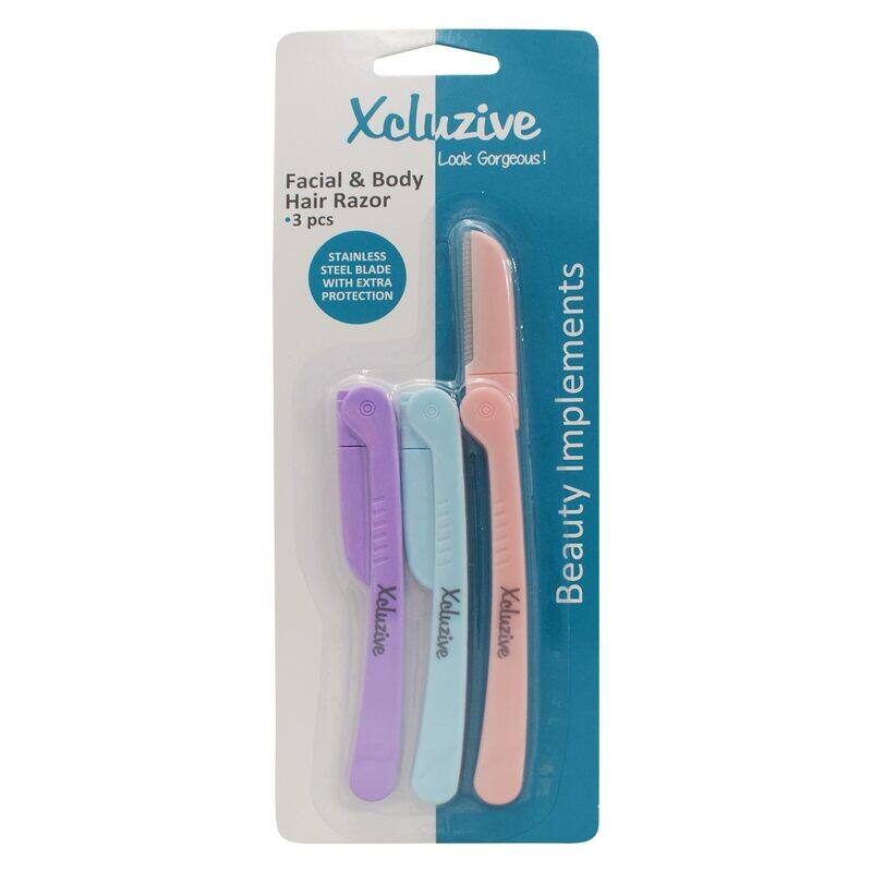 

Xcluzive Facial & Body Hair Razor, Multicolour, 3 Piece