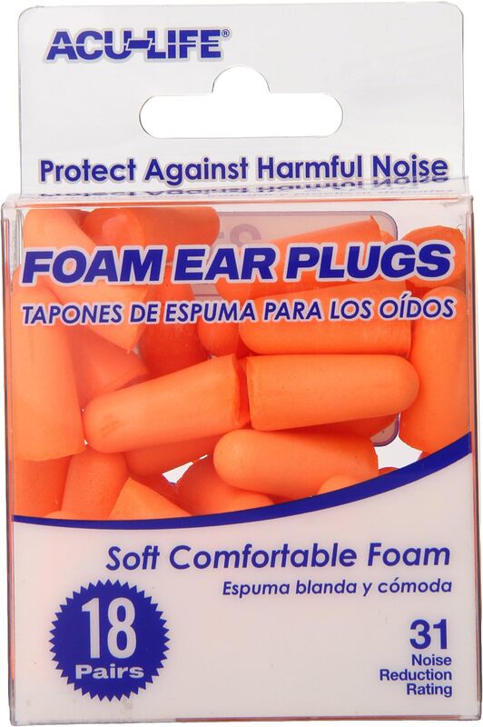 Acu-Life Foam Ear Plugs, 18 Pairs