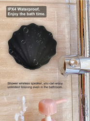 Uptrack Lifestyle Shell Shape Wireless Shower Speaker with Sucker, Black