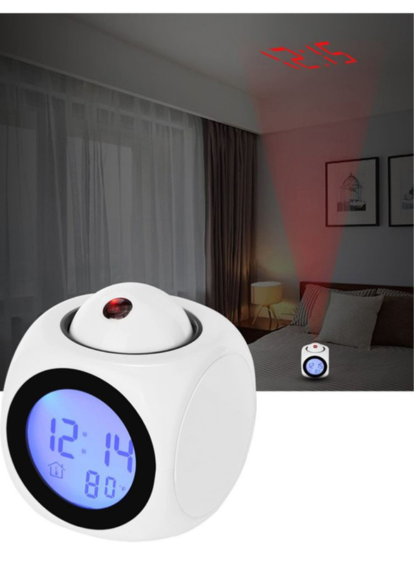 Uptrack Lifestyle USB Projection Electronic Alarm Clock, White