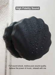 Uptrack Lifestyle Shell Shape Wireless Shower Speaker with Sucker, Black