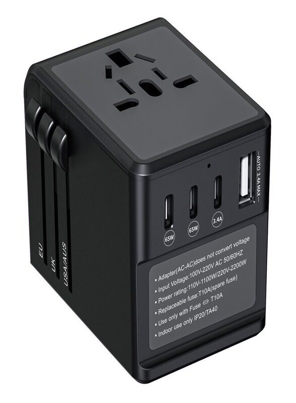 

Brandtech Travel Adapter, 65W International Charger with 2 USB Ports & 3 USB-C PD Fast Charging Adaptor, Worldwide Wall Charger for iPhone,Tablets,Lap