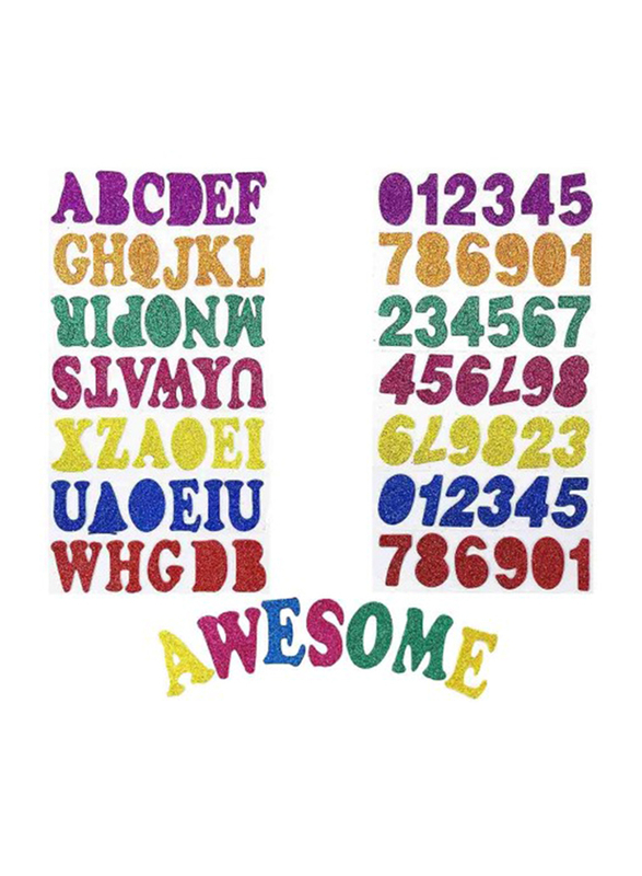 

Mindset Stickers Numbers & Alphabet Glitter Eva Foam, 22cm, Multicolour