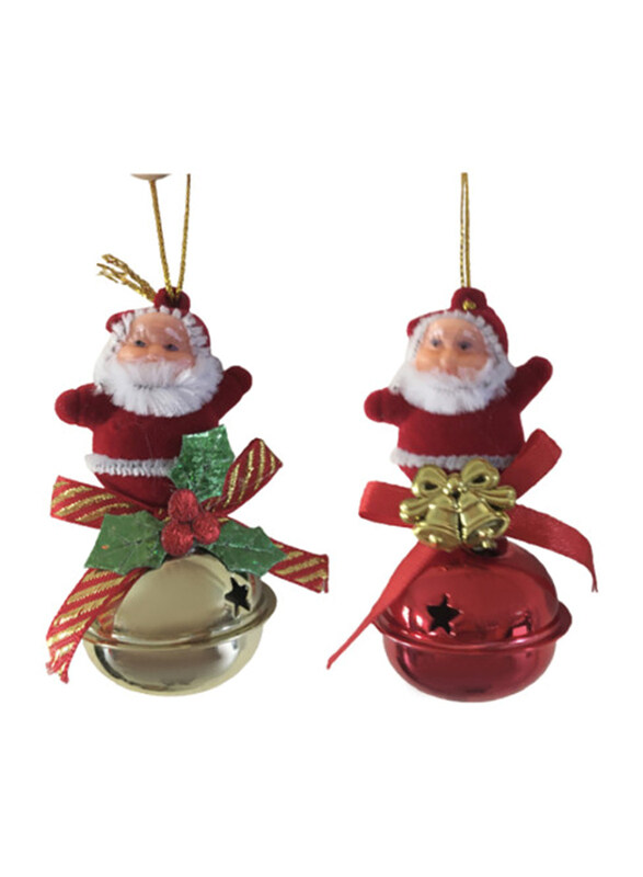 

Merry Christmas Christmas Santa Jingle Bell Hanging Decor, 8cm, Multicolour