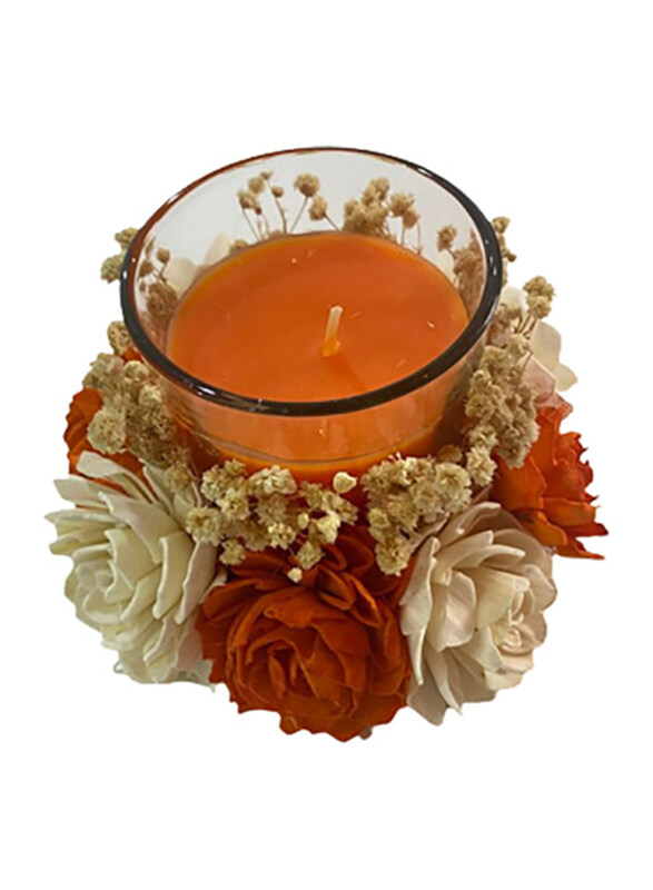 

Eco Flowers Handcrafted Candles with Eco Dried Flowers, Peach