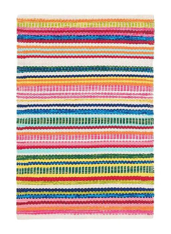 

Cherrypick Rectangle Rainbow Cotton Handloom Rug, Multicolour