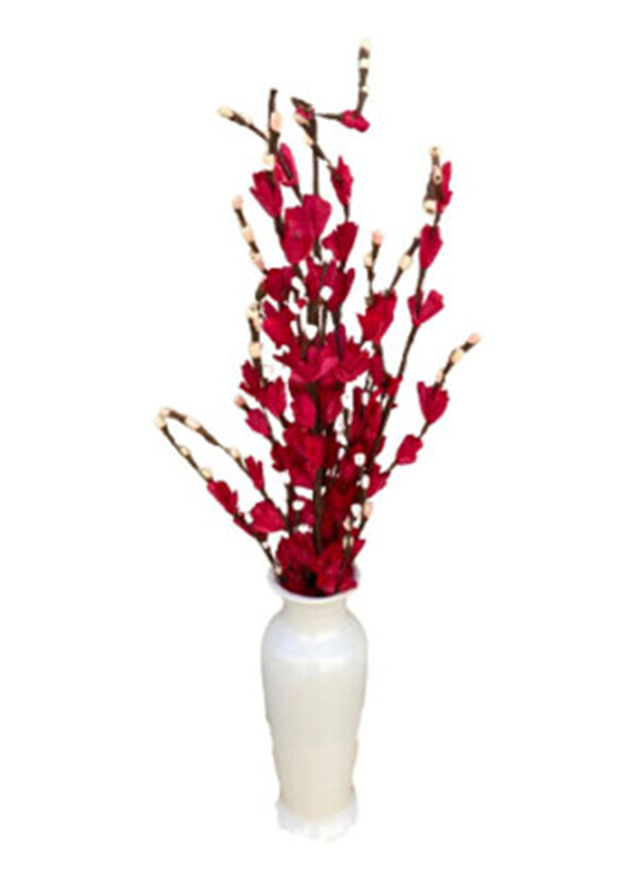 

Eco Flowers Luxury White Golden Dried Flowers Bouquet, Red