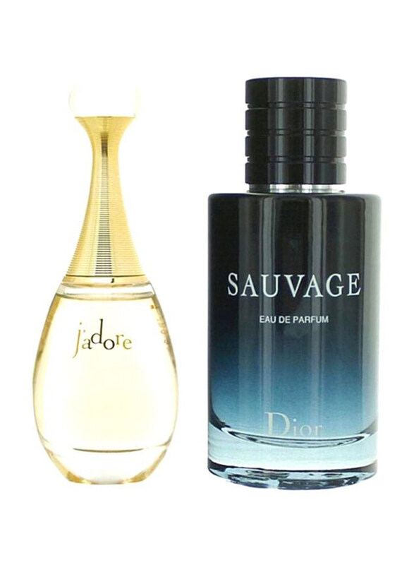 Dior 2-Piece Perfume Set Unisex, Sauvage 100ml EDP, J'adore 100ml EDP