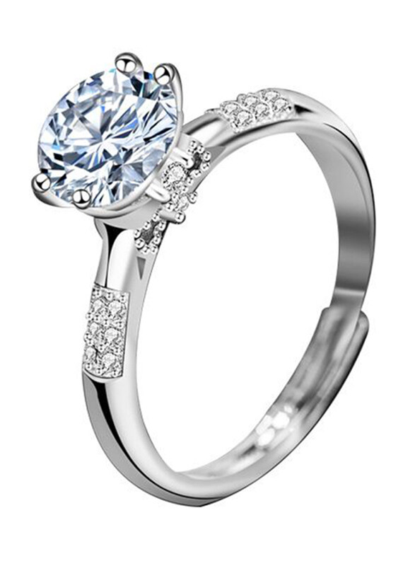 

Moissanite Jewelry Collection New Moissanite CZ Butterfly 925 Sterling Silver Adjustable Ring for Women, Silver, Free Size