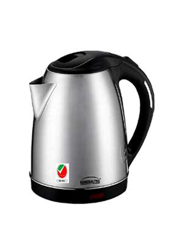 Generaltec 1.8L Stainless Steel Cordless Kettle, 1500W, Silver