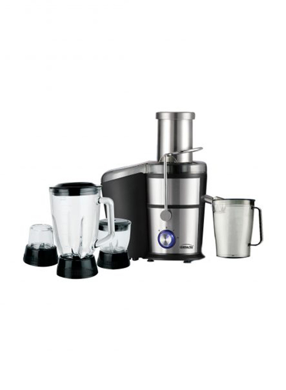 Generaltec 4-in-1 Blender & Juicer with 1.1L Juice Cup and 2L Extra Large Pulp Container Double Safety Lock Device, 800W, Silver