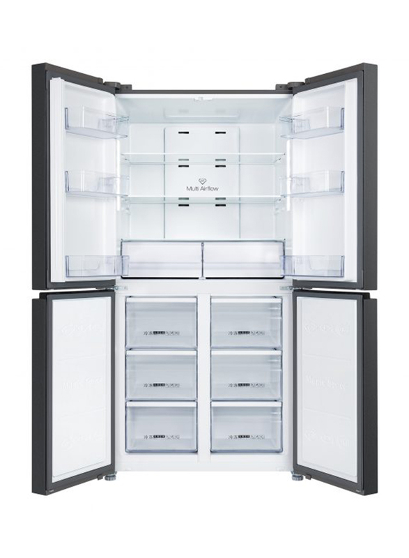 Generaltec 4 Doors No Frost Refrigerator with Inside 6 Drawers Freezer, GR825KFD, Grey