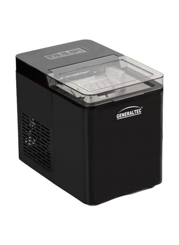 

Generaltec Ice Cube Maker with 15Kg Ice Making Capacity in 24 Hours & 2.1L Water Tank Volume, 43.5W, Black