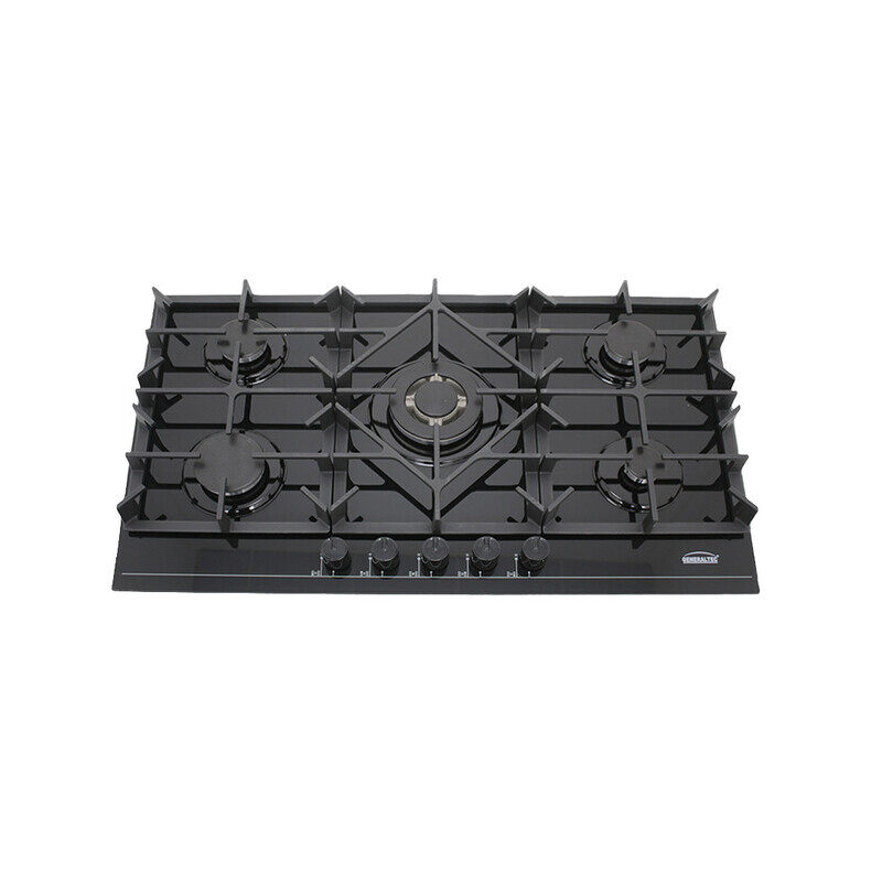 

Generaltec 5-Burner Gas Hob 90cm, Attractive Design, 8mm Tempered Glass Worktop, Automatic Ignition, 5 Heating Zones,Ergonomic Design, Stainless Steel