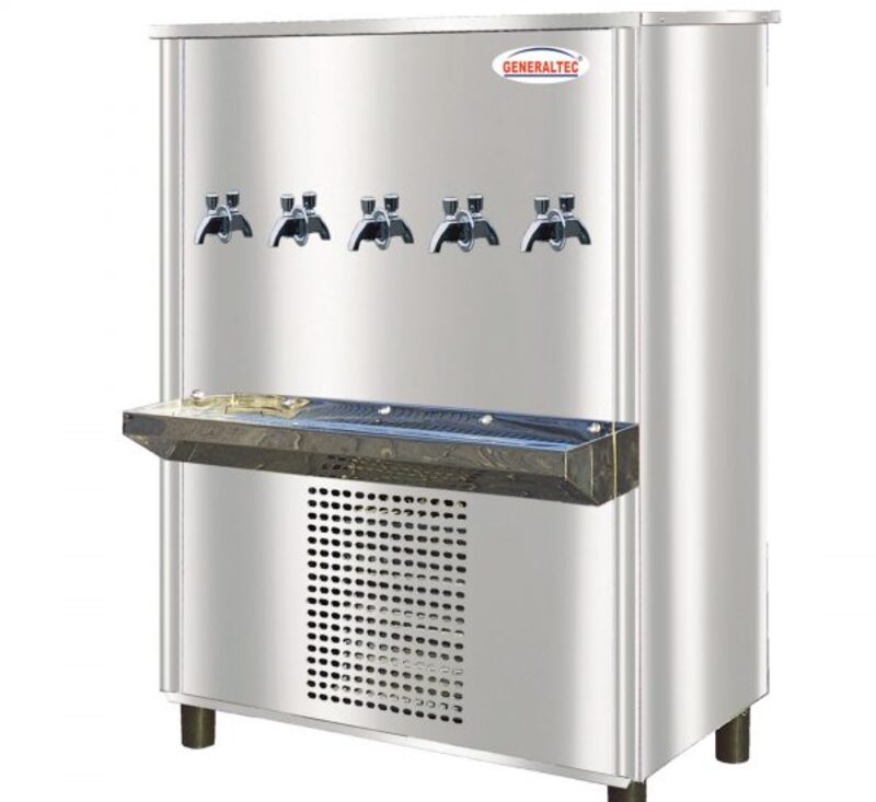 Generaltec Water Cooler, 5 Tap, Floor Standing Stainless Steel