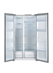 Generaltec 324.5L No Frost Double Door Refrigerator with Black Glass Doors and Freezer, Black