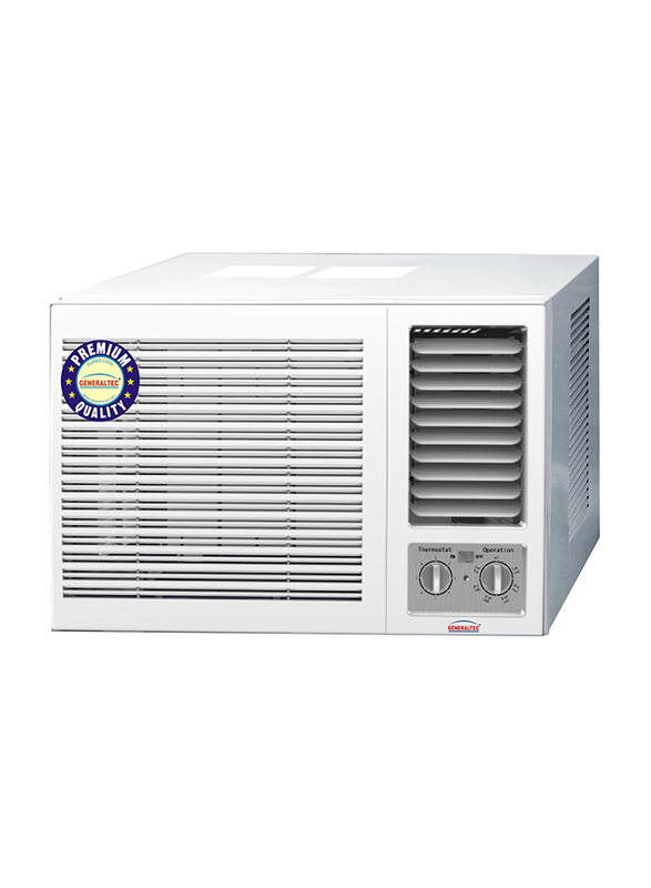 Generaltec Window Air Conditioner With T3 Rotary Compressor, 0.75 Ton, GWAC9T, White