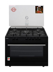 Generaltec 5 Burner Cooking Range and Closed Grill Function, GCTR96FBFS, Black