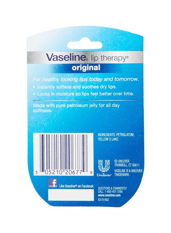 Vaseline Original Lip Therapy for Soft Smooth Lips, 7gm