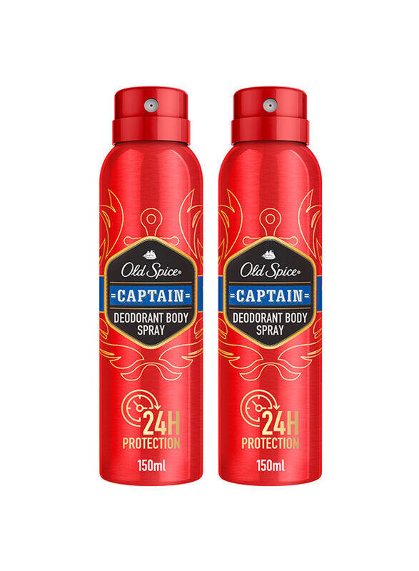 

Old Spice Captain Deodorant Body Spray, 2 x 150ml