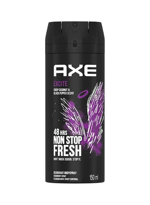 

Axe Excite Body Deodorant Spray Crisp Coconut & Black Pepper Scent, 150ml