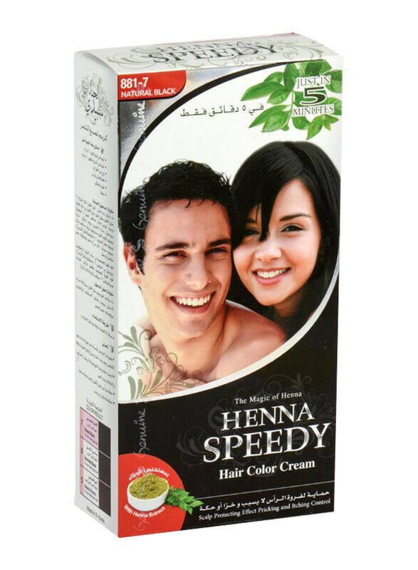 

Henna Speedy Professional Hair Colour Cream Set, 120g, 881-7 Natural Black