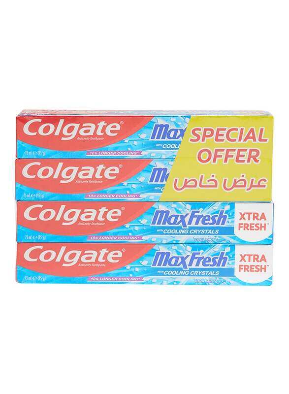

Colgate Max Fresh with Cooling Crystal Toothpaste, 4 x 75ml