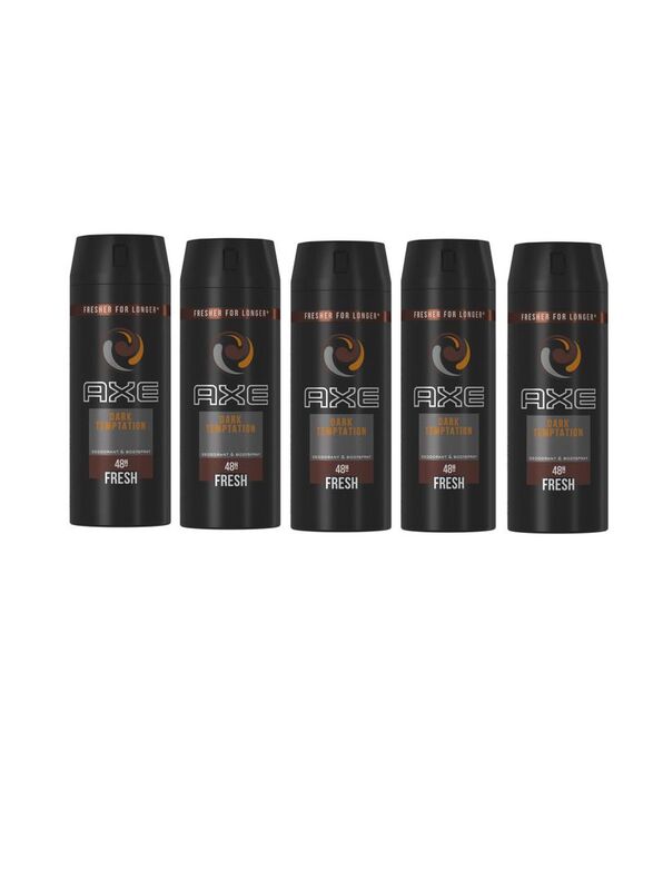 Axe Dark Temptation Deodorant Body Spray, 5 x 150ml