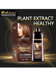 Mokeru Argan Oil Dye Hair Colour Shampoo, 500ml, Dark Brown