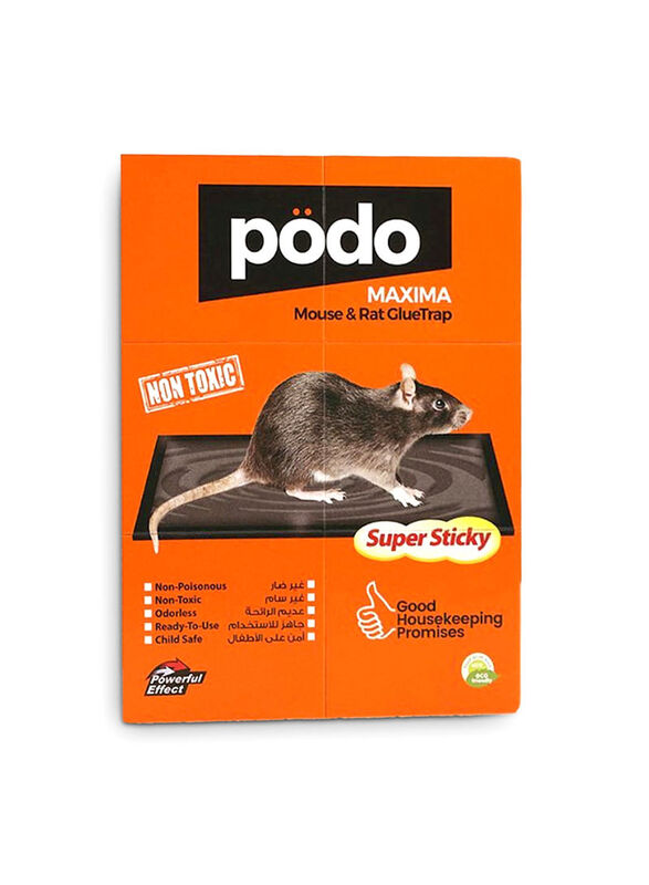 Podo Maxima Mouse and Rat Glue Trap, Orange/Brown/Black, 1 Piece